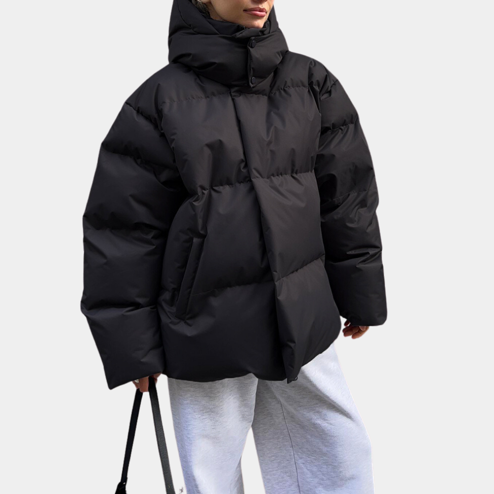 Dame Puffer Jakke Trendy Rummelig Pasform 4