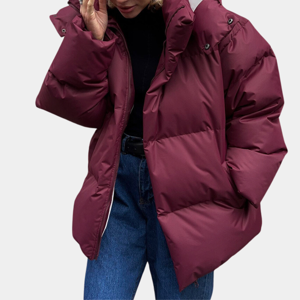 Dame Puffer Jakke Trendy Rummelig Pasform 5