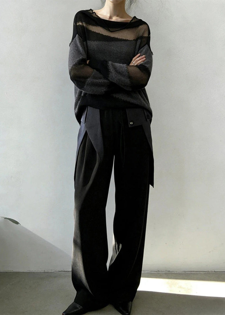 Dame Pullover Oversized Patchwork Strik 2