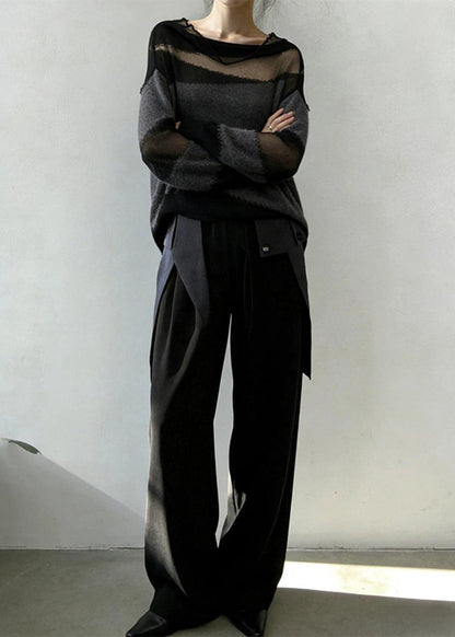 Dame Pullover Oversized Patchwork Strik 2
