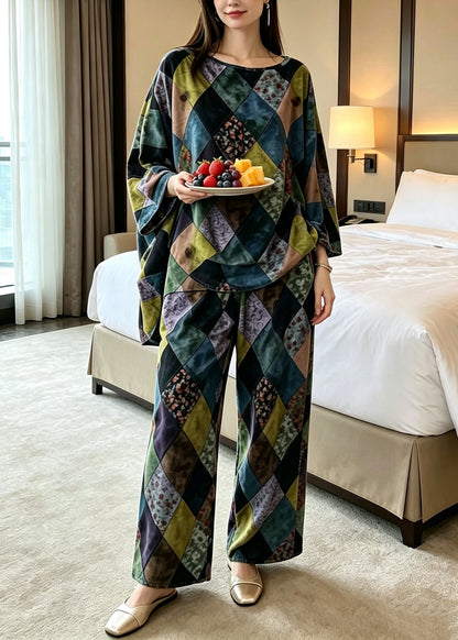Dame Pyjamasæt Løs Pasform med O-hals og Flagermusærmer 2