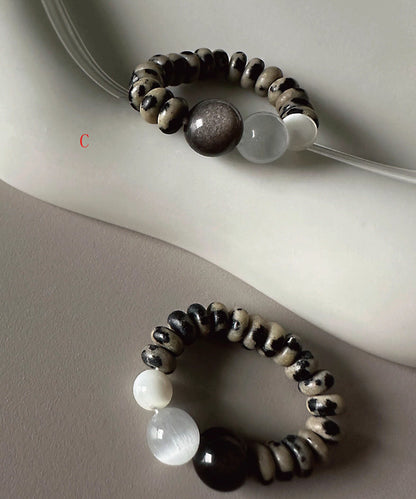 Dame Ring med Krystalsten og Knust Sølv Design 4