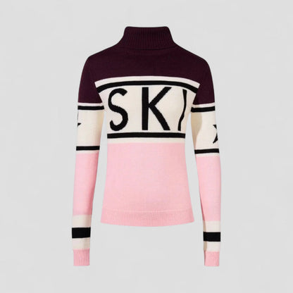 Dame Rullekrave Ski Jumper Med Moderne Grafik 2