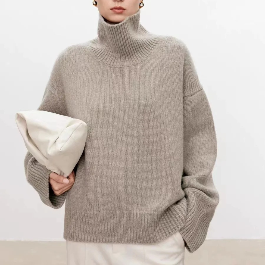 Dame Rullekrave Sweater Klassisk Stil 1