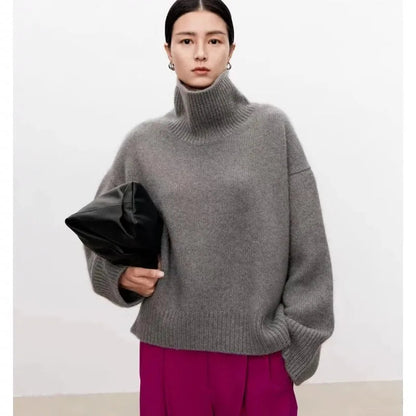 Dame Rullekrave Sweater Klassisk Stil 2