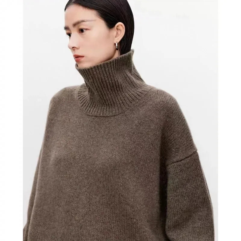 Dame Rullekrave Sweater Klassisk Stil 4