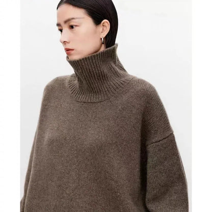 Dame Rullekrave Sweater Klassisk Stil 4