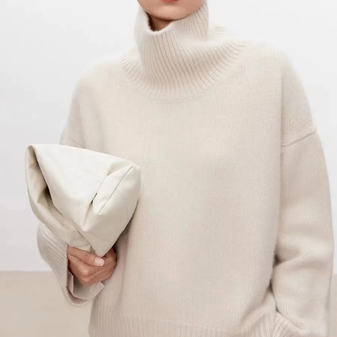 Dame Rullekrave Sweater Klassisk Stil 6