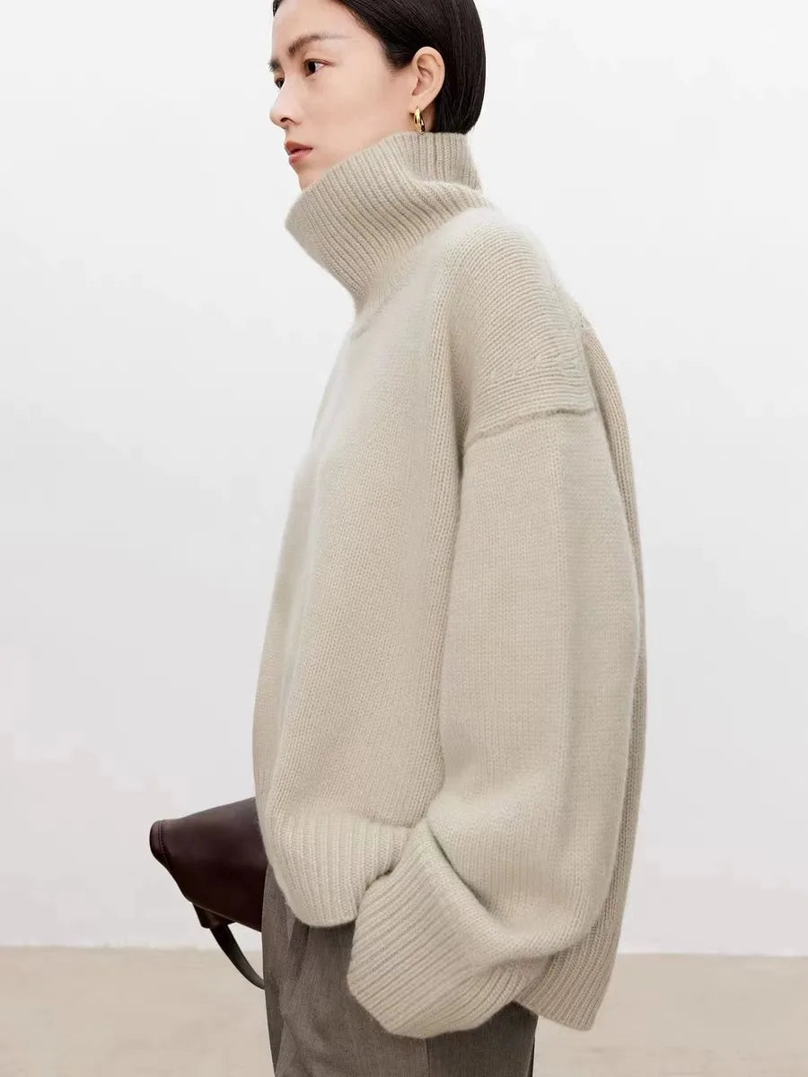 Dame Rullekrave Sweater Klassisk Stil 7