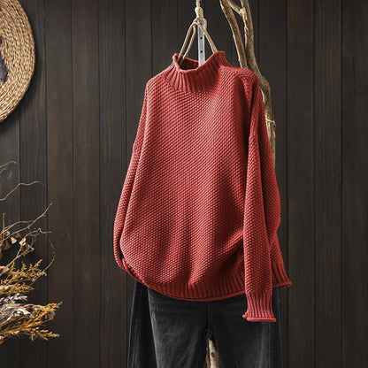 Dame Rullekrave Sweater Strikket 1