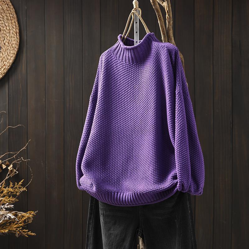 Dame Rullekrave Sweater Strikket 2