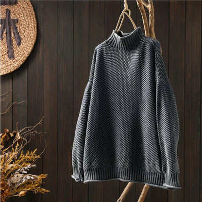 Dame Rullekrave Sweater Strikket 4