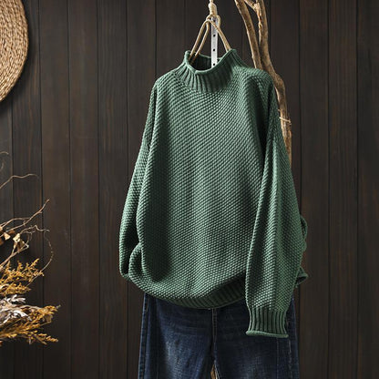 Dame Rullekrave Sweater Strikket 5