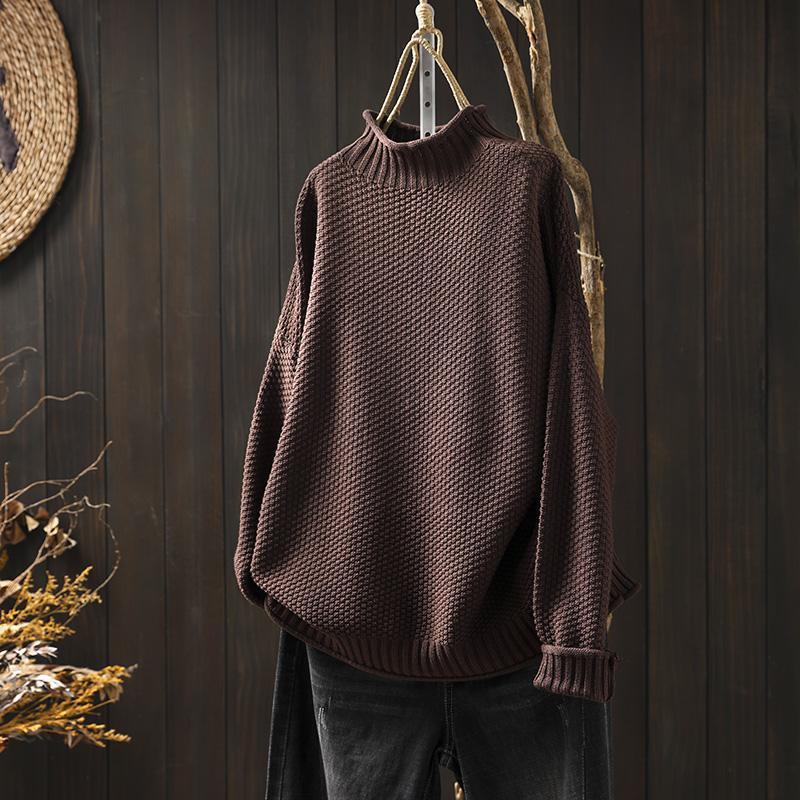 Dame Rullekrave Sweater Strikket 6