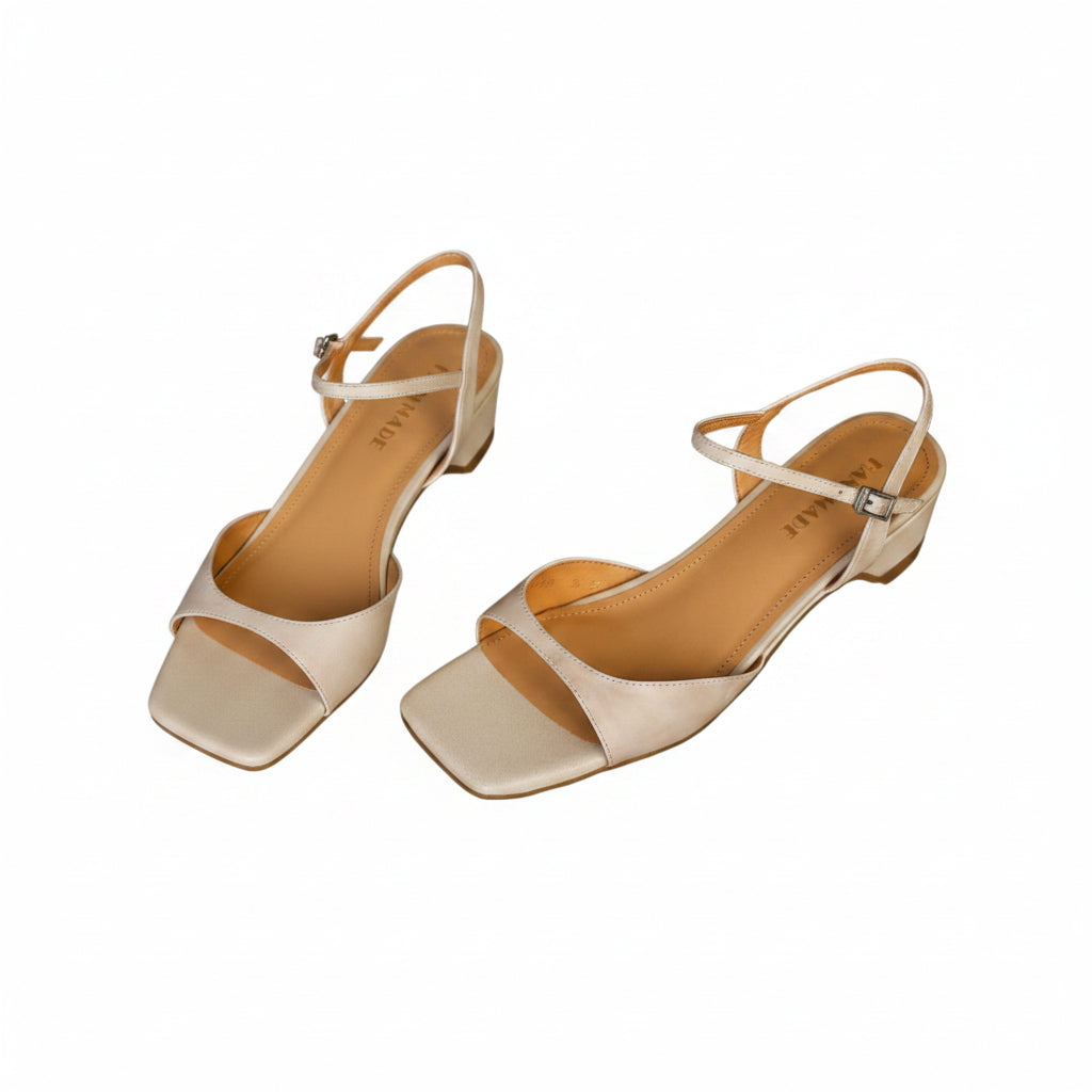 Dame Sandaler Chunky Hæl Peep Toe 1