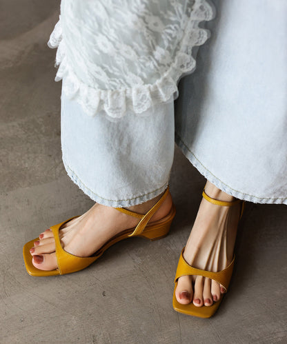 Dame Sandaler Chunky Hæl Peep Toe 3