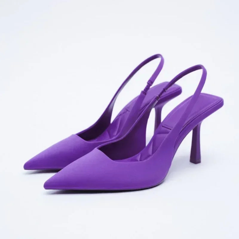 Dame Sandaler Slingback med Spidse Tæer til Festlige Anledninger 8