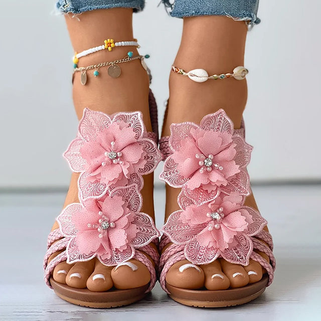 Dame Sandaler med Blomsterdesign 2
