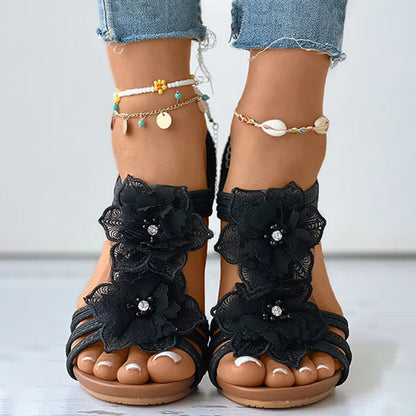 Dame Sandaler med Blomsterdesign 4
