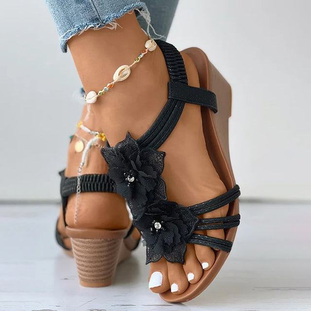 Dame Sandaler med Blomsterdesign 5