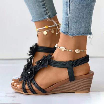 Dame Sandaler med Blomsterdesign 6