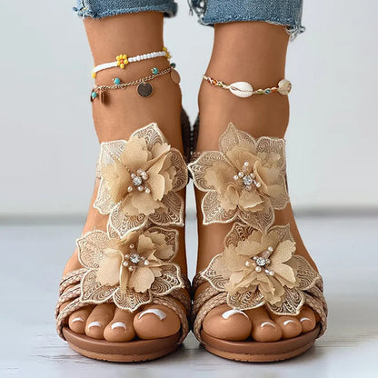 Dame Sandaler med Blomsterdesign 8