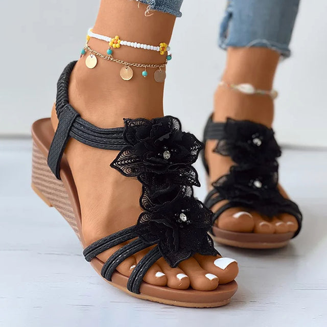 Dame Sandaler med Blomsterdesign 9