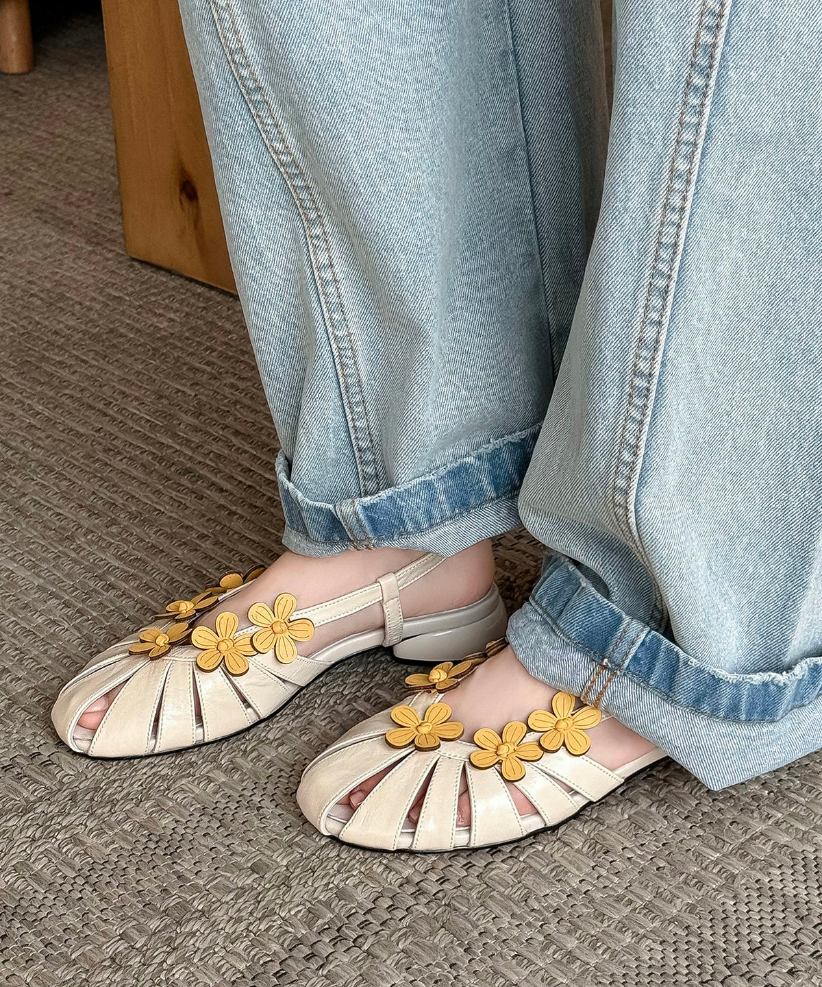 Dame Sandaler med Blomsterdesign og Hulmønster 2