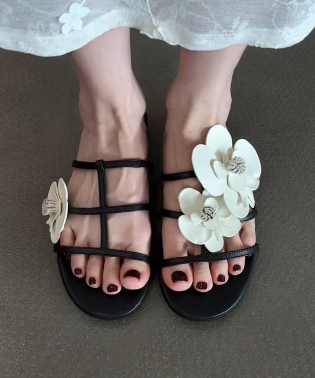 Dame Sandaler med Blomsterprint og Åben Tå 2