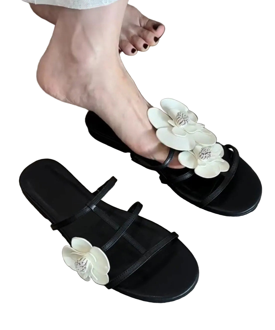 Dame Sandaler med Blomsterprint og Åben Tå 3