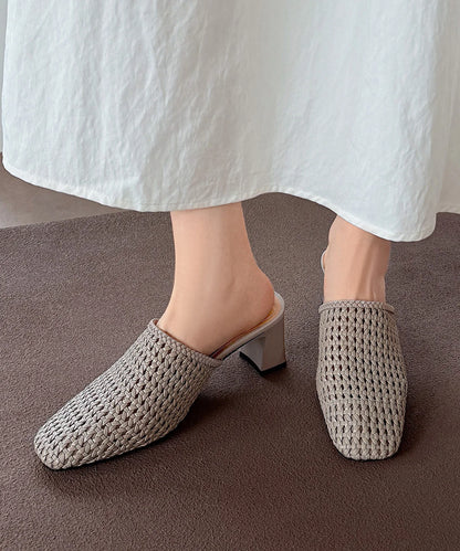 Dame Sandaler med Chunky Hæl og Vævet Design 2