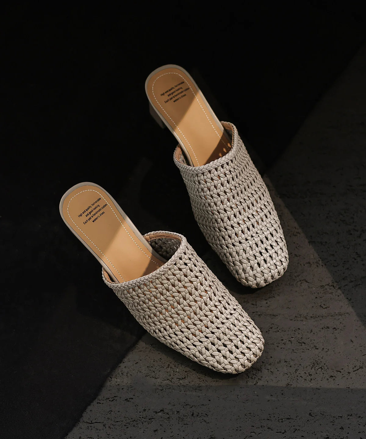 Dame Sandaler med Chunky Hæl og Vævet Design 4