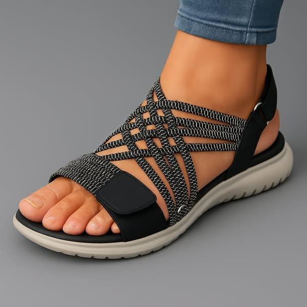 Dame Sandaler med Justerbar Rem og Rund Tåkappe 2