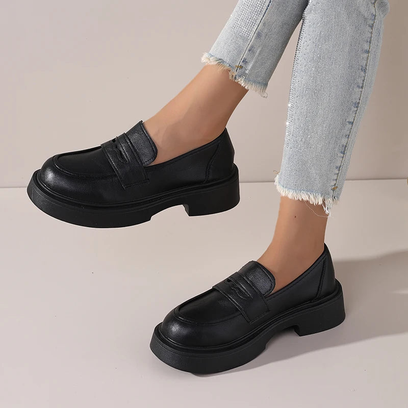 Dame Sko Retro Britisk Stil 3
