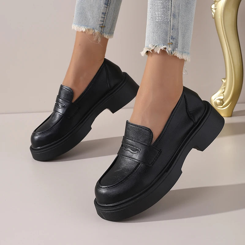 Dame Sko Retro Britisk Stil 5