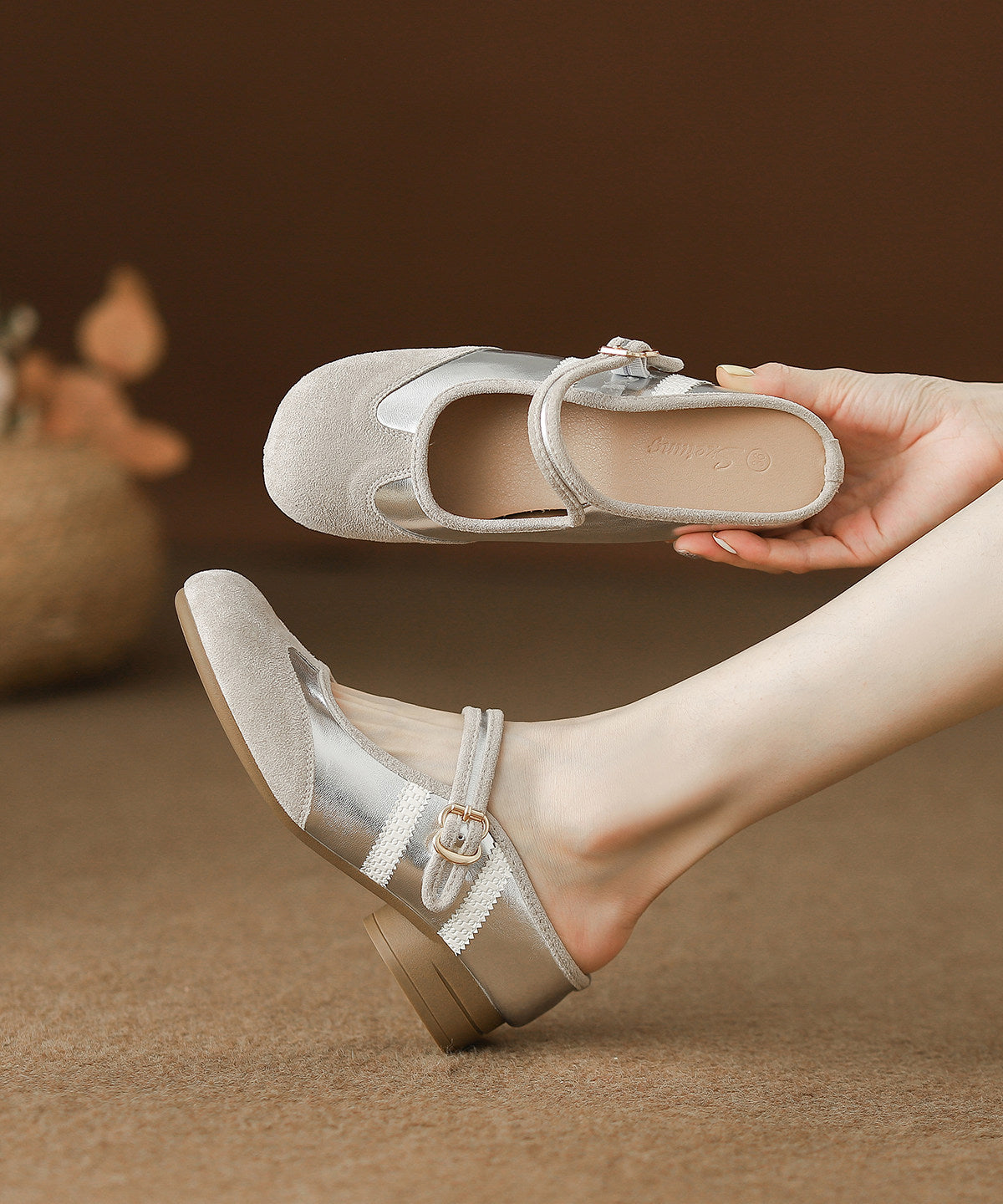Dame Slidesandaler med Chunky Heel 2