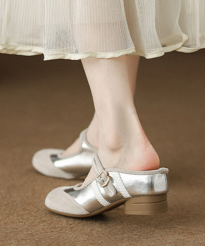 Dame Slidesandaler med Chunky Heel 4