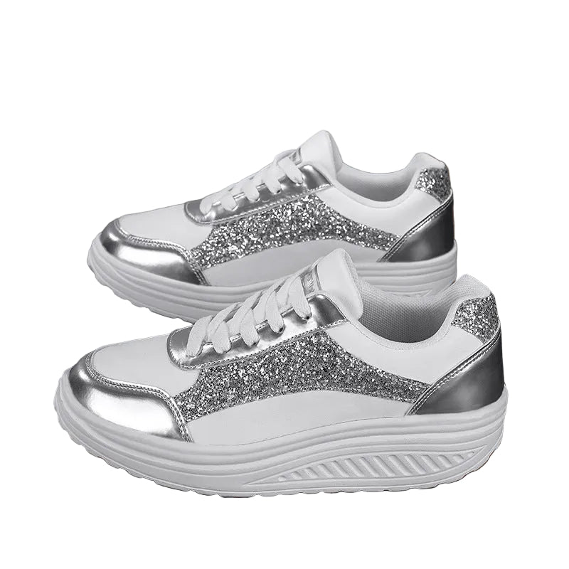 Dame Sneakers Glitrende Design Moderne Komfort 0