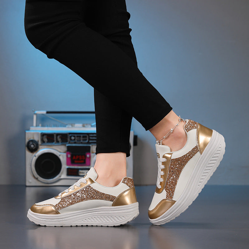 Dame Sneakers Glitrende Design Moderne Komfort 2