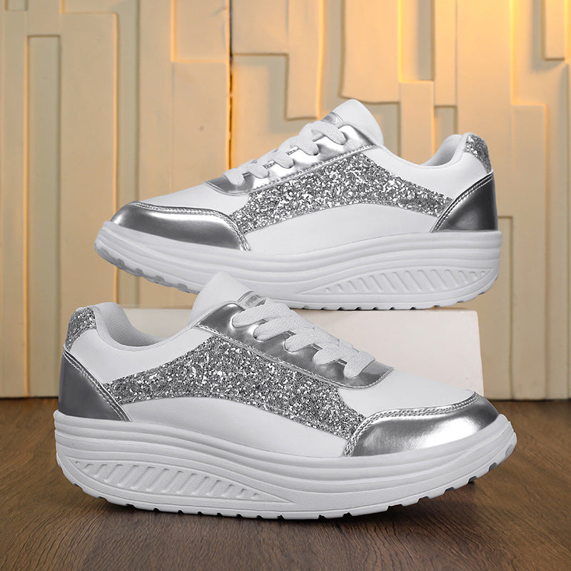 Dame Sneakers Glitrende Design Moderne Komfort 3