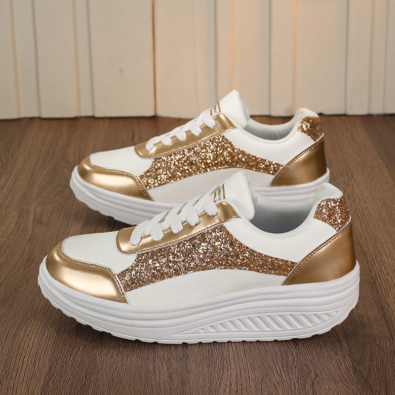 Dame Sneakers Glitrende Design Moderne Komfort 6