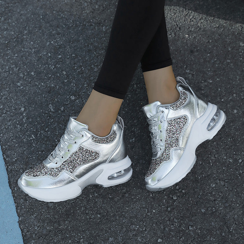Dame Sneakers Glitrende Design Trendy Komfortabel Støttende 4