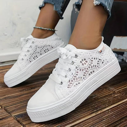 Dame Sneakers Med Blondeoverflade Casual Stil 3