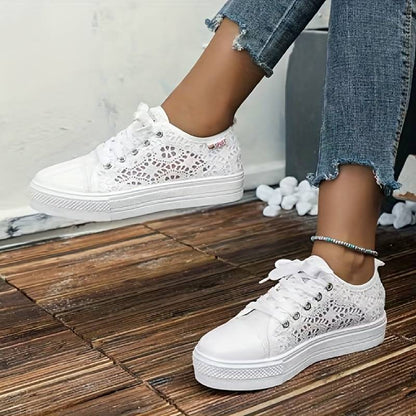 Dame Sneakers Med Blondeoverflade Casual Stil 4
