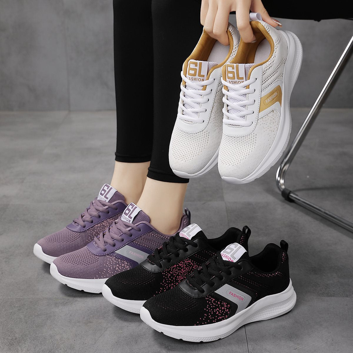 Dame Sneakers Sporty Design Moderne og Komfortable 4