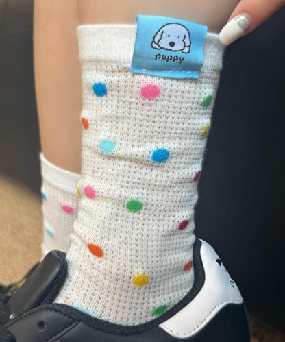 Dame Sokker Mid Calf Farvede Prikkede 1