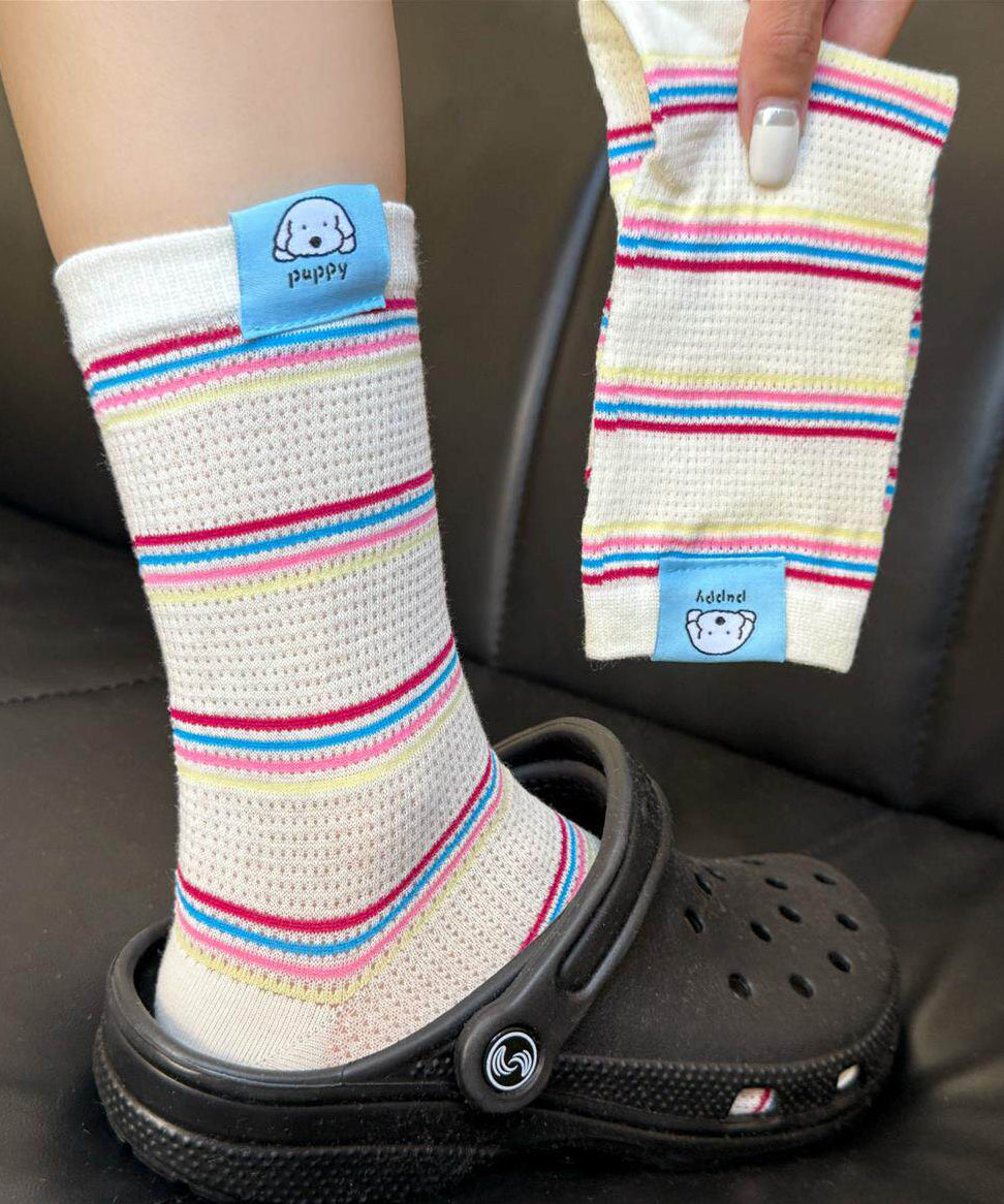 Dame Sokker Mid Calf Farvede Prikkede 2
