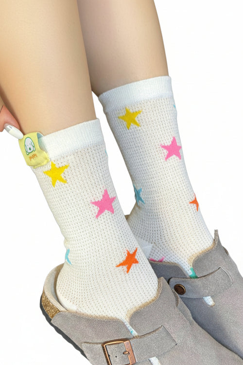 Dame Sokker Mid Calf Farvede Prikkede 3