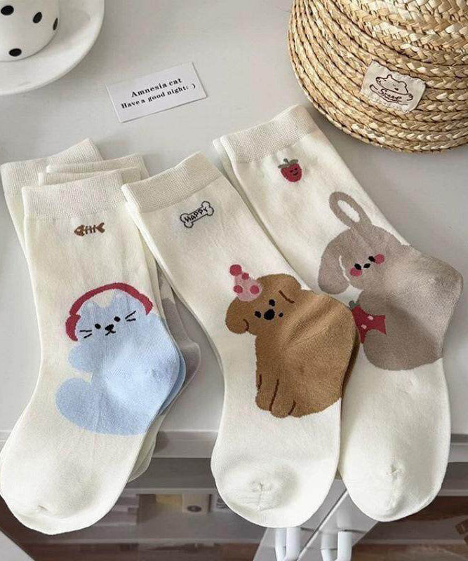 Dame Sokker Midt på Læggen med Tegneseriemotiv Casual Stil 1