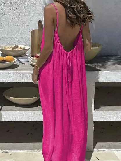 Dame Sommerkjole med Spaghetti Stropper 13